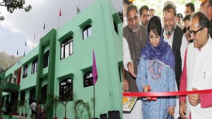 Chief Minister Mehbooba Mufti inaugurating ‘Baitul Zaireen’ at Shahadra Sharief on Friday.