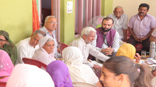 HoD Cardiology Dr Sushil Sharma examining patients at Bathera on Sunday.