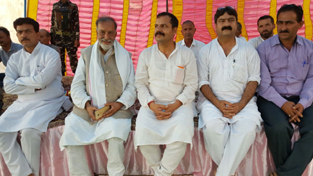 NPP leaders Prof Bhim Singh, Balwant Singh Mankota and others during NIC at Sudhmahadev in Udhampur on Sunday.