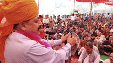 Union Minister Dr Jitendra Singh addressing a public rally at Kouri in Arnas on Friday. -Excelsior/Mengi