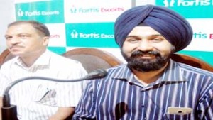 Dr Ranjit Singh addressing media persons on Monday. -Excelsior/Rakesh