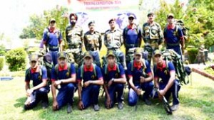 Trekkers posing for group photograph.