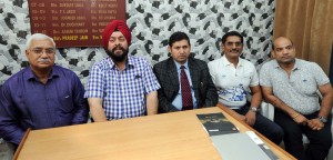 Members of Rotary Club addressing media persons in Jammu on Sunday.                      -Excelsior/ Rakesh