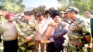 Army officers and Pritam Trust members at artificial limbs fitment camp in Poonch.