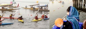 Chief Minister Mehbooba Mufti inaugurating National Water Sports Championship at Char Chinari on Dal lake in Srinagar.  -Excelsior/Shakeel