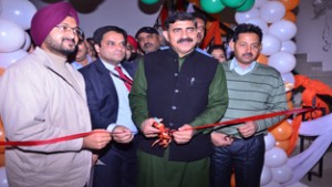 MP Jugal Kishore inaugurating Skill Development Centre at Kunjwani on Saturday.