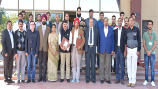 Participants at Industry-Academia conclave at SMVDU on Monday.