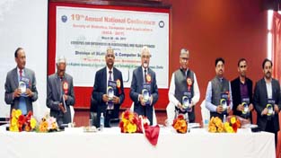 Skuast-j VC alongwith others releasing souvenir during inaugural of a conference on Monday.