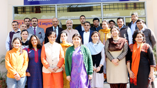 JU VC alongwith others at inauguration of UGC refresher course on Monday.