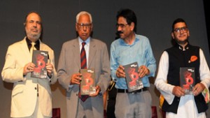 Governor NN Vohra releasing book of Babar Afzal at Abhinav Theatre on Wednesday.