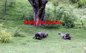 Army jawans in action during encounter at Rampur  sector baramulla in Uri North Kashmir PHOTO BY AABID NABI (1) copy