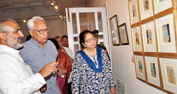 Vernisage of Rajendar Tiku's paintings at Kala Kendra - Daily Excelsior