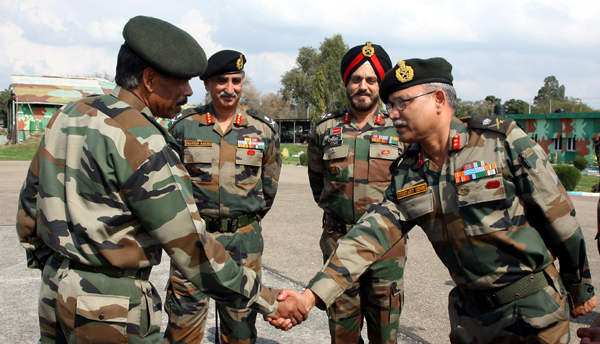 GOC-in-C Western Command Lt Gen Philip Campose being received by GOC ...