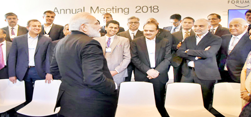 Prime Minister Narendra Modi Interacting With Indian CEOs In Davos On ...