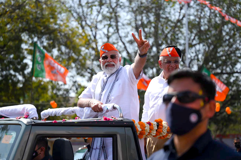 Modi Holds Roadshow After BJP Victory In Assembly Elections - Jammu ...